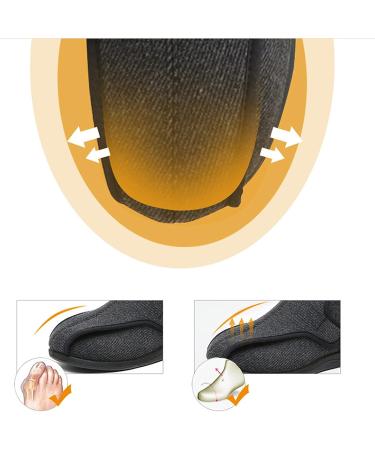 Adjustable Closure Elderly Shoes for Men and Women - Diabetic & Edema Footwear (Gris, Size 11.5) - Buy Online on GoSupps.com