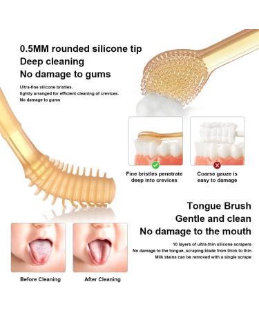 Silicone Baby Soft Toothbrush Portable Tongue Brush Toddler Mouth Training Reusable Toothbrushes Home Cleaning Kit - Buy Online on GoSupps.com