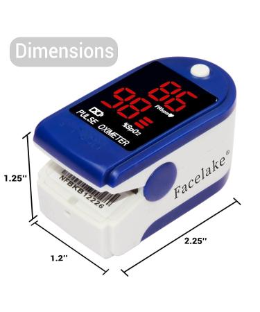 FaceLake FL400 Fingertip Pulse Oximeter with Carrying Case - Blue - Buy Online on GoSupps.com