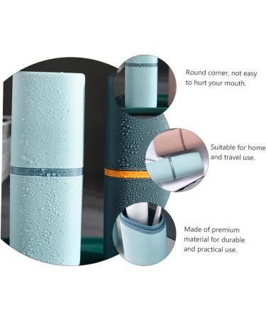 Frcolor 2-Piece Toothbrush Container Set - Blue Storage Case & Washbeaker - Perfect Toothbrush Cup for Travel & Home | 19.8x7.2cm - Buy Online on GoSupps.com
