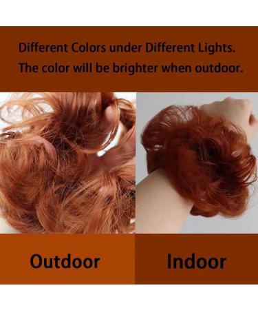 iLUU 2pcs Messy Hair Bun Extensions Chignons Hair Copper Red Color Synthetic Hair Scrunchie Scrunchy Updo Hairpiece for Women Girl Party Cosplay (#350 Orange Red) #350-copper red - Buy Online on GoSupps.com