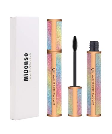 MiDenso 4D Lash Mascara Silk Fiber Eyelash Mascara Waterproof Thicker Longer Voluminous Eyelashes Makeup Long Lasting with Hypoallergenic Ingredients Non-toxic and Natural (Champagne Gold)