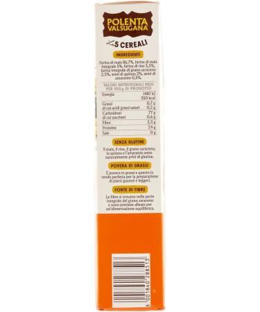 6x Valsugana Polenta with 5 Grains - Quick Gluten-Free Meal (350g Pack) - Crispy Corn Buckwheat Quinoa & Amaranth - Buy Online on GoSupps.com