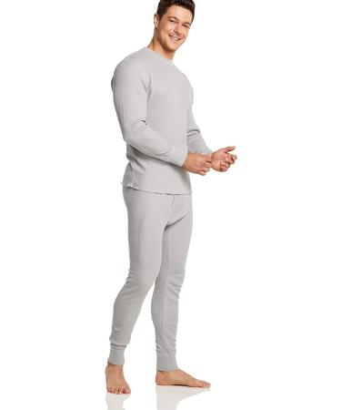 CQR Men's Thermal Underwear Pants - Midweight Waffle Knit Long Johns for Winter Cold Weather - 2 Pack with Fly, Light Grey/Natural, X-Large - Buy Online on GoSupps.com