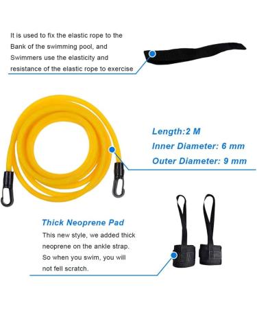 Adjustable Swim Training Resistance Belt - Safety Rope & Latex Tubes - Enhance Your Swimming Skills - Buy Online on GoSupps.com