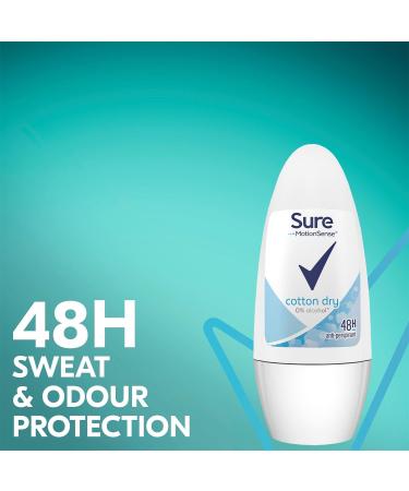 ( 6 Pack ) Sure Women Cotton Dry Anti-Perspirant Deodorant Roll On 50ml - Buy Online on GoSupps.com