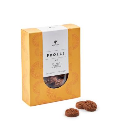 Pintaudi | Orange Navel Shortbread | Orange and Cocoa Biscuits | Sachet of Cocoa & Sicilian Orange Shortbread Biscuits - 160 Gr | Fruit Shortbread