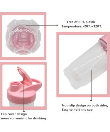 Buy Yayoung 300ml Leakproof Protein Shaker Bottle - BPA Free Fitness Mixer for Protein Shakes (White & Pink 2-Pack) | Ideal for Smooth Whey Protein Blends - Buy Online on GoSupps.com