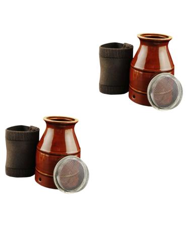 Ultechnovo 2 STK cupping Moxibusion glass cone roll Moxibusion in the household Schr pfbrenner Universal Moxbrenner Container Chinese cupping cupboard Moxa pot can ceramic I can