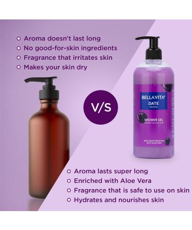 Buy Bella Vii-ta Luxury Date Body Wash - Hydrating Shower Gel with Aloe Vera 500ml | Deep Cleansing & Moisturising for Softer Skin - International Shipping Available - Buy Online on GoSupps.com