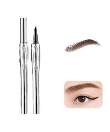 Cooklesa Eyebrow Natural Waterproof Eyebrow Pen With Microfine Tip Two-Pronged Eyebrow Pencil with Micro-fork Tip 3D Waterproof Microblading Eyebrow Pen (01Brown)