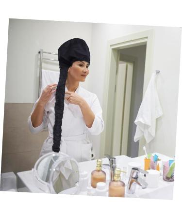 Healeved 2pcs Dry Hair Cap Portable Conditioning Hats Cap for Curly Delicate Hats Caps Black 190t - Buy Online on GoSupps.com