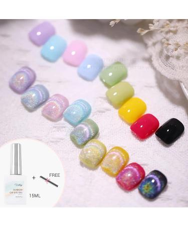 Vettsy Universal Rainbow Cat Eye Gel Nail Polish - Holographic Chameleon Magnetic Gel for Salon Designs & DIY Art - 15ML - Buy Online on GoSupps.com