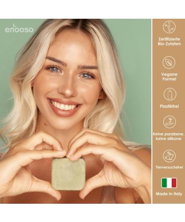Firebiz Srls Enooso Organic Solid Shampoo and Conditioner Set for Oily Hair 120 g Purifying and Nourishing Natural Vegan Formula Solid Shampoo Bar & Solid Conditioner Bar Made in Italy - Buy Online on GoSupps.com