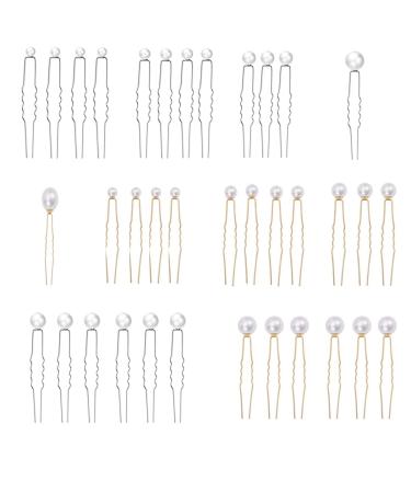 Hairdress Wedding wedding hair needles pearls 36 pieces bride hair accessories pearls hairpins white pearl rhinestones spiral hairpin wedding head jewelry