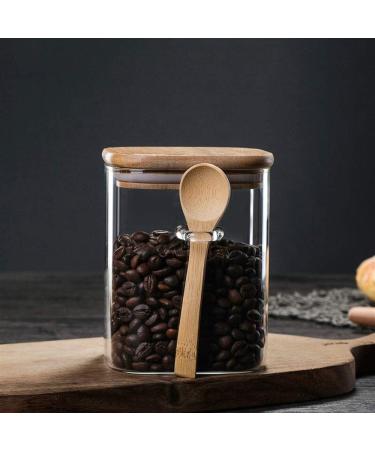Storage Sealed Coffee Cans With High Borosilicate Glass + Bamboo and Wood Fresh-keeping Sealed Cans for Easy Storage and Anti-flavor Tea and Coffee Beans Cans Home Kitchen (Wood Color) - Buy Online on GoSupps.com