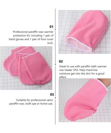 Beaupretty Practical Wax Heat Cover Foot Spa Kit 2 Sets Leather Horn Boots Polyester Lining Work Care Bath Mat Foot Care Covers Moisturizing Hand Gloves 16x25cm As Shown - Buy Online on GoSupps.com