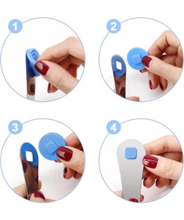Stainless Steel Tongue Scraper for Adults & Kids - Fresh Breath Tongue Cleaner with 2 Replacement Silicone Pads (Blue) - Buy Online on GoSupps.com