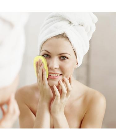 Pack of 10 Natural Facial Cleansing Sponges - Cellulose Makeup Remover Sponges (10.5 x 8 cm) for Spa Peeling & Makeup Removal - Yellow - Buy Online on GoSupps.com
