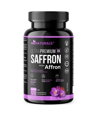 Saffron Supplements | 120 Capsules/Pills by miNATURALS | 100% Pure Saffron Extract | Supports Mood Balance for Men Women and Adolescents | Backed by 9 Clinical Studies | Patented Ingredient | Affron