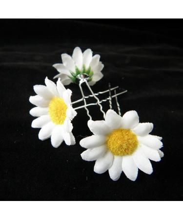 FRCOLOR Daisy Hair Clips 12Pcs - Bridal Floral Bobby Pins for Wedding Beach Party - Buy Online on GoSupps.com