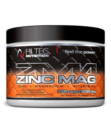 Hi Tec Nutrition ZMA Dietary supplements - zinc and magnesium combination muscle mass regeneration after training - neutral vitamin B6 120 capsules one capsule per day