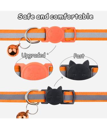 Taglory Reflective Cat Collar 2-Pack - Adjustable Safety Clasp & Bell for Kittens | 15-20cm Orange - Buy Online on GoSupps.com