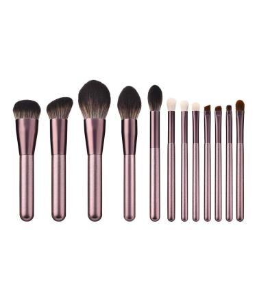 Wooden Eyeshadow 12PCS Cosmetic Eyebrow Foundation Brush Tools Sets Makeup Brush Brush Makeup for Women Full Set One Size Brown