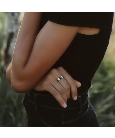 JEROOT Titanium Magnetic Rings | Step Edge Sleek Design | 2 Strong Magnets | Silver 5mm N 1/2 (3500 Gauss) | Jewelry Gift Box | Men Women - Buy Online on GoSupps.com