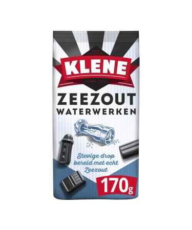 Klene Zeezout Waterwerken 8 x 170 g I 1360 g Dutch licorice I licorice with sea salt I salted licorice