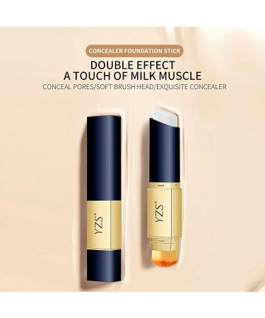 White Foundation Stick | 2-in-1 White Foundation Stick with Brush Full Coverage Buildable Concealer Stick for Face Ultra Blendable Creamy Formula Foundation for Natural Shine Free Finish Rossev - Buy Online on GoSupps.com