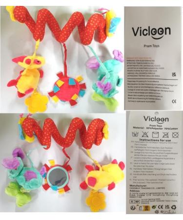 Vicloon Children's Bed Spiral Toys - Activity Toy for Babies & Toddlers (0+ Months) | Perfect for Baby Seats & Travel - Cute Bee Design - Buy Online on GoSupps.com