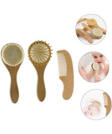 FOMIYES 3pcs Bath Brush Set for Kids | Baby Grooming Kit with Shower Pouf Brush and Comb - Buy Online on GoSupps.com
