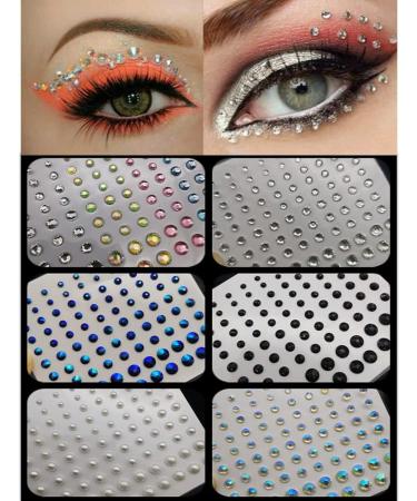 Rainbow Nail Rhinestone Stickers - 6 Sheets Self Adhesive for Women Festival DIY Nail Art Decorations - Buy Online on GoSupps.com
