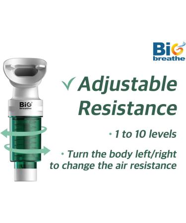 Buy Bigbreathe IMT Low (Green) - Best Inspiratory Muscle Trainer for Beginners | Adjustable Resistance Breathing Exercise Device - Buy Online on GoSupps.com