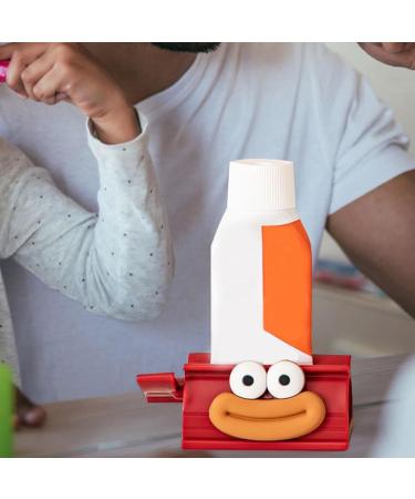 Rolling Toothpaste Squeezer - Cute Smiling Face Tube Squeezer Tool Manual Toothpaste Dispenser Toothpaste Holder Squeezer for Bathroom Restroom Red - Buy Online on GoSupps.com