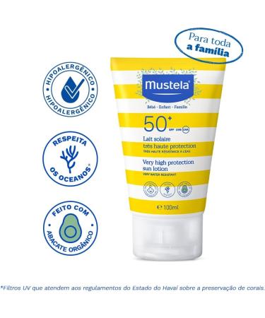 Mustela SPF 50+ Sun Lotion 100ml - High Protection, Pack of 1 - Buy Online on GoSupps.com