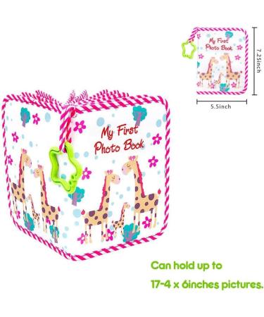 Baby Photo Album - Soft Fabric 4x6 Inches Holds 17 Photos | Perfect First Album Gift for Babies - Green - Buy Online on GoSupps.com
