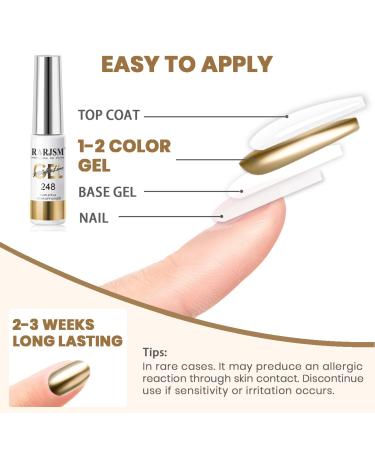 RARJSM Metallic Gel Liner Nail Art Set - Silver Bronze & Gold - 3D Mirror Chrome Effect - 8ml Gel Polish with Thin Brush for Home Salon - Curing Required - Buy Online on GoSupps.com