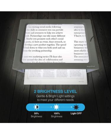 3X Large Full Page Magnifier with 12 LED Lights | Foldable Legs | Dual Power Supply | Ideal for Hands-Free Reading and Low Vision Seniors - Buy Online on GoSupps.com