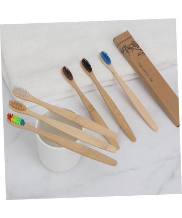 Soft Bristle Toothbrush Set - 6 Pack Wooden Travel Toothbrushes | Eco-Friendly & Gentle Cleaning - Buy Online on GoSupps.com
