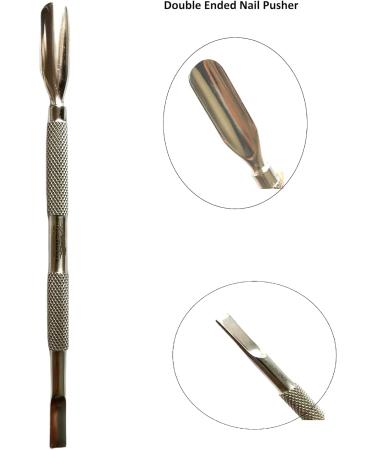 Stainless Steel Dual Head Cuticle Nail Pusher - Professional and Personal Use Nail Art Tool for Manicure and Pedicure - Buy Online on GoSupps.com