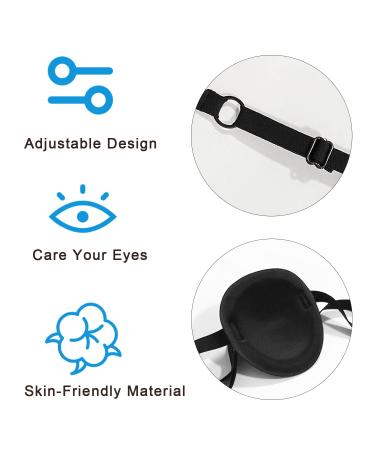 2 PCS Medical Eye Patch for Adults & Kids - Adjustable, Comfortable 3D Amblyopia Lazy Eye Patches - Black - Suitable for Either Eyes - Buy Online on GoSupps.com
