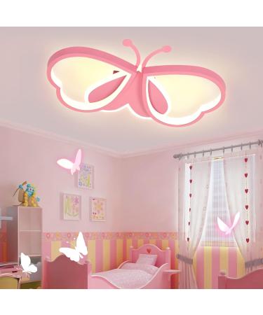 Luolong Butterfly LED Ceiling Lamp for Kids - Dimmable Acrylic Light for Girls' Bedrooms - 72cm Creative Design - Buy Online on GoSupps.com