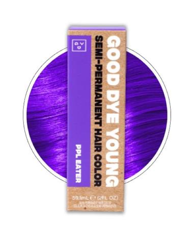 Good Dye Young Streaks and Strands Semi Permanent Hair Dye (PPL Eater Purple)   UV Protective Temporary Hair Color Lasts 15-24+ Washes   Conditioning Purple Hair Dye   PPD free Hair Dye - Cruelty-Free & Vegan Hair Dye