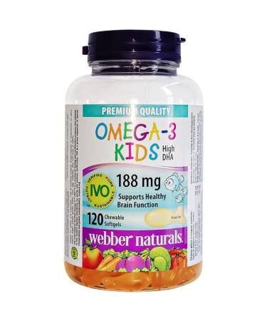 Webber Naturals Omega-3 Kids DHA 188mg 120 chewable softgels