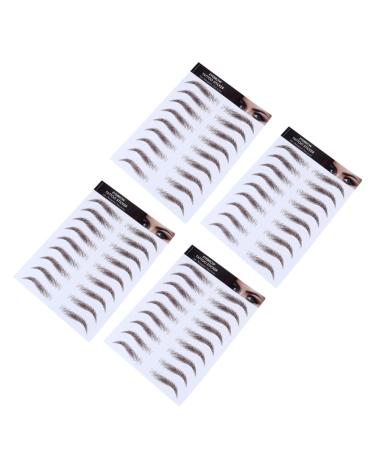 FRCOLOR 4pcs Eyebrow Stickers Transfer Eyebrow Sticker Makeup Gadgets Artificial Eyebrow 4d Tool Water Proof