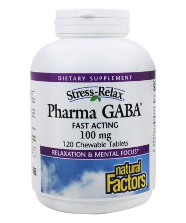 Natural Factors Stress-Relax Pharma GABA 100 mg 120 Chewable Tablets