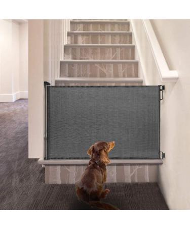 EasyBaby Retractable Safety Gate - 33'' Tall, Extends up to 55'' Wide, Black - Child & Pet Proof for Stairs, Doorways - Indoor/Outdoor - Buy Online on GoSupps.com