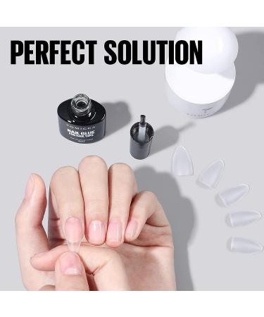 TOMICCA 4-in-1 Super Gel Nail Glue for Acrylic Nails - Nail Extension Gel with Base Coat, Flat Rhinestone and Foil Glue - 8ml - Buy Online on GoSupps.com